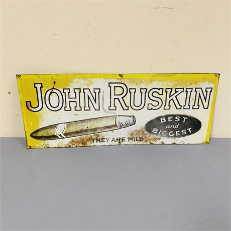 1920’s John Ruskin Cigar Advertising Sign