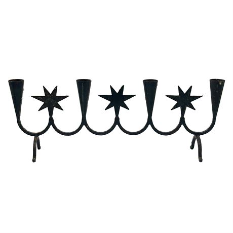 Vintage Iron Candelabra with Starburst Accents