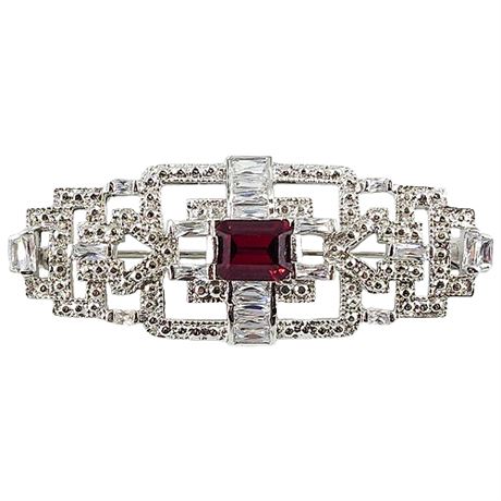 Vintage Art Deco Style Rhinestone Brooch