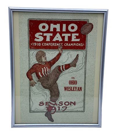 Ohio State 1916 Conference Champs Framed Football Lithograph