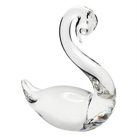 Vintage Vilca Crystal Italian Art Glass Swan Figurine