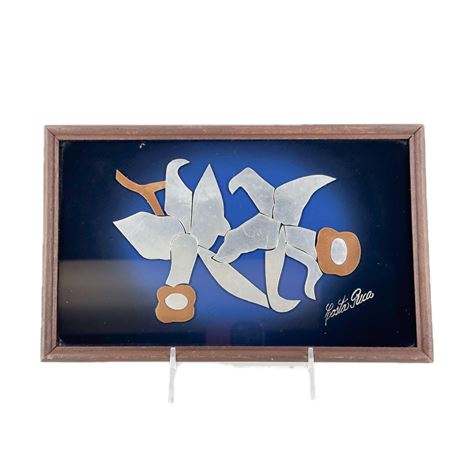 Vintage Costa Rican Orchid Metal Art