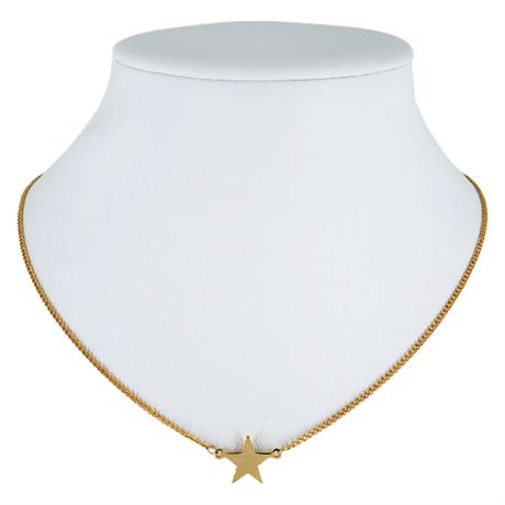 Vintage Gold Tone Star Pendant Necklace