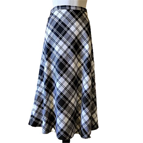 Michael Kors Wool/Cashmere Tartan Flare Skirt
