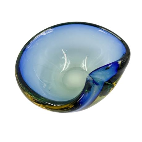 Murano-Style Bubble Art Glass Bowl