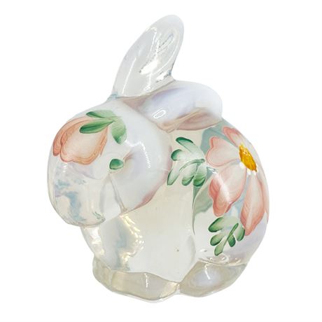Vintage Signed Fenton Art Glass French Opalescent Bunny Figurine