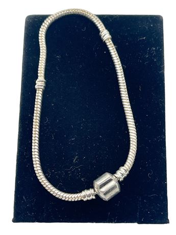 Sterling Silver Pandora Style Bracelet - 11.29 Grams