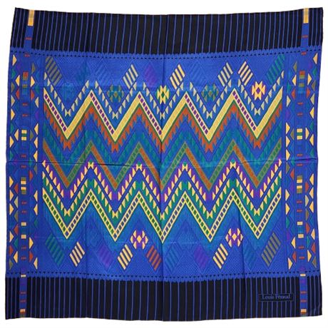 Vintage LOUIS FERAUD Southwestern Print French Silk Scarf