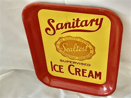 Sanitized supervised ice cream collectible advertising tray