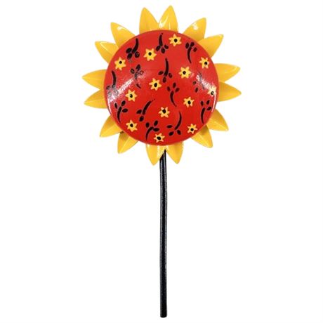 Vintage Large Hand Painted Enamel Flower Power Brooch