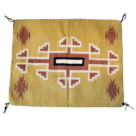 Hand Woven Southwestern Yellow Wool Tapestry