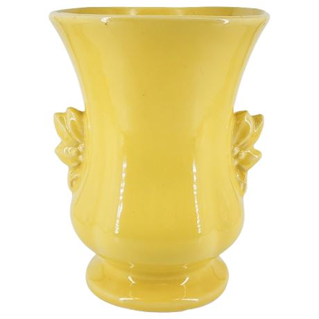 Vintage McCOY Pottery Yellow "Leaf & Berries" Vase