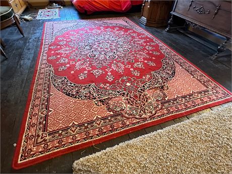 Large Red Floral Area Rug