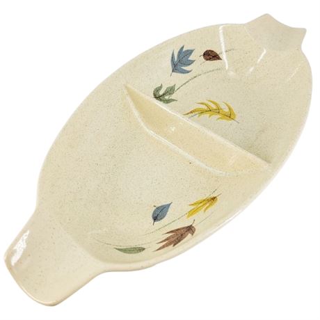Vintage Franciscan Earthenware "Autumn Leaves" Divided Serving Bowl