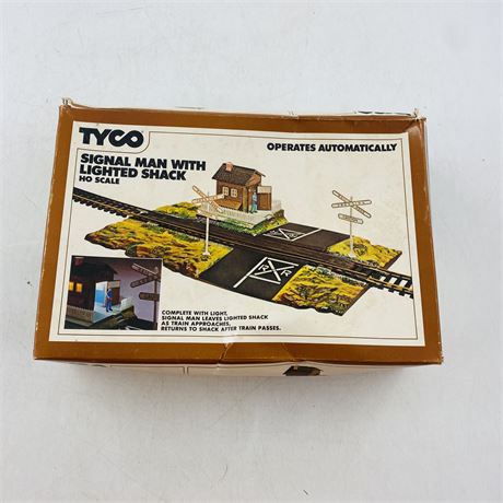 Vtg Tyco HO Signal Man W/ Lighted Track