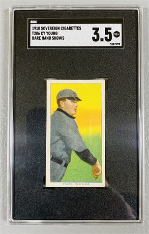 AMAZING 1910 Soverign Cy Young T206 Bare Hand Shows