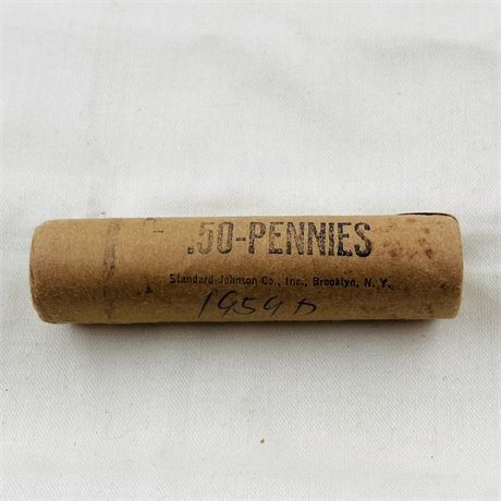 BU 1954-D Shotgun Roll Wheat Pennies