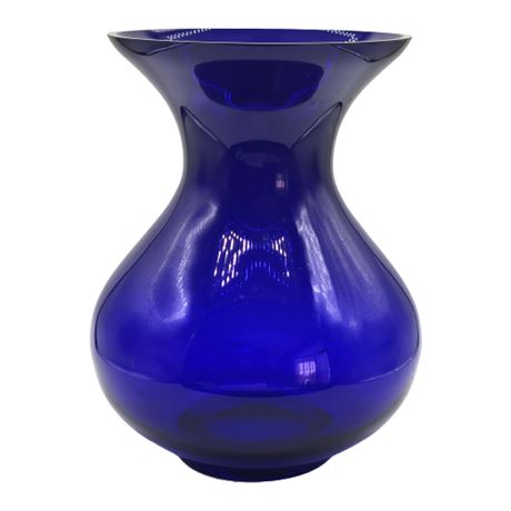Large Cobalt Blue Glass Flower Vase