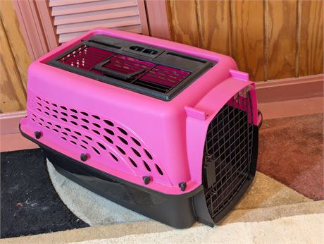 Pink & Black Pet Carrier 15.5" x 22.5" x 15"
