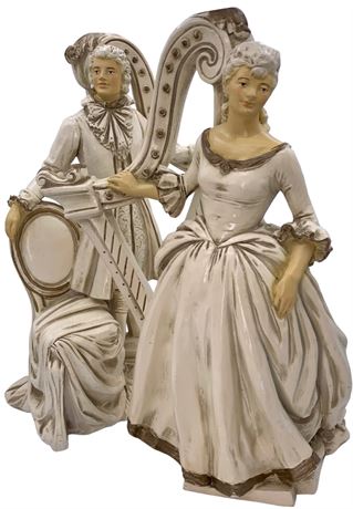 Pair of Large 17” 1958 Universal Statuary Colonial Figural Statues