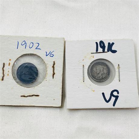 2 Canadian Silver Nickels