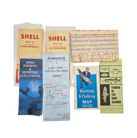 Lot of VTG Hunting & Fishing Maps