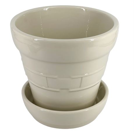 Longaberger Woven Traditions Ivory Flower Pot