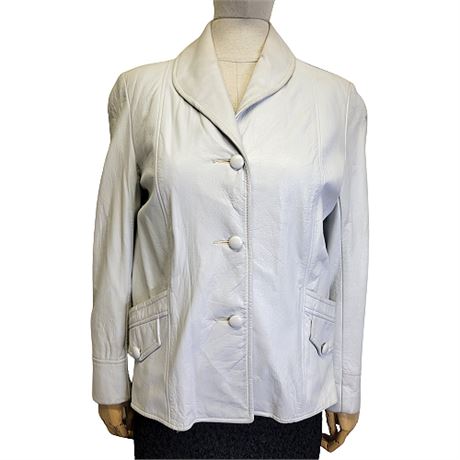 Vintage  White Leather Jacket