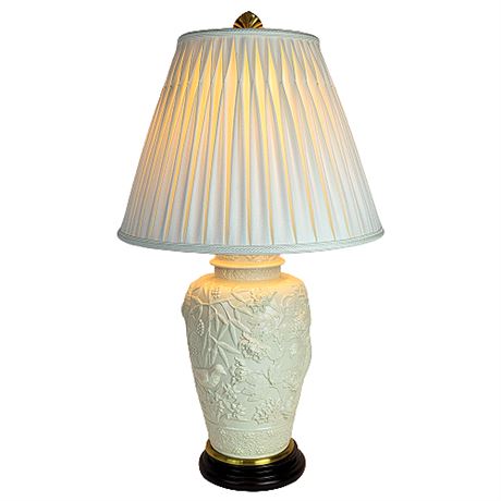 Wildwood Lamps Chinoiserie Ceramic Garden Relief Table Lamp