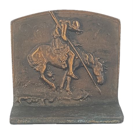 Vintage "End of Trail" Bronze Patinated Cast Iron Bookend 1920s