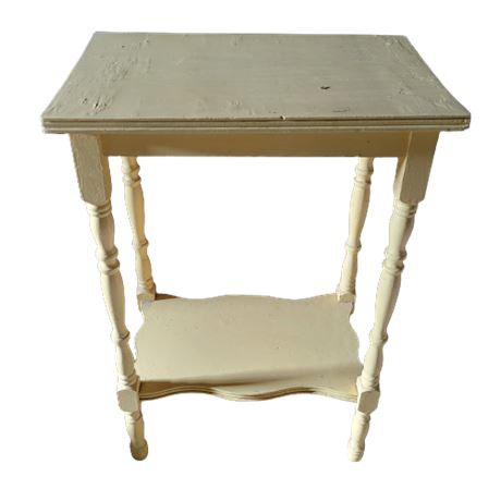 Yellow Painted Solid Wood End Table