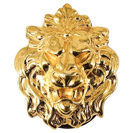 Vintage Gold Tone Lion Scarf Clip