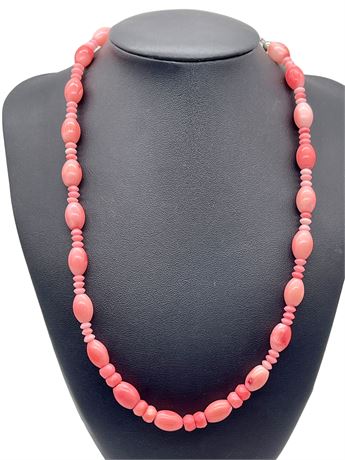 Cut and Polished Pink Coral Necklace