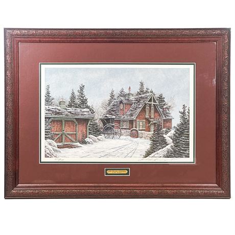 Framed Lithographic Print "New England Christmas" by Artist Ben Richmond