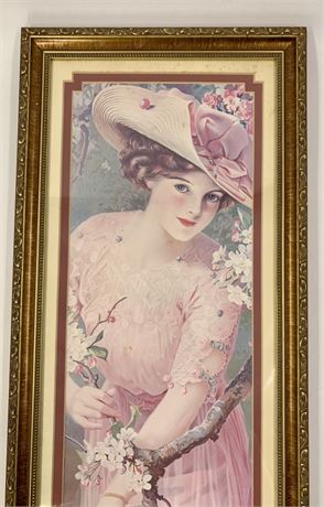 Vintage Edwardian Cherry Blossom Beauty Yard-Long Print