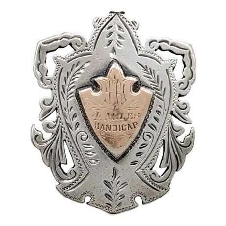 Signed Antique KAY & CO LTD Sterling Silver Rose Gold Medal/Fob