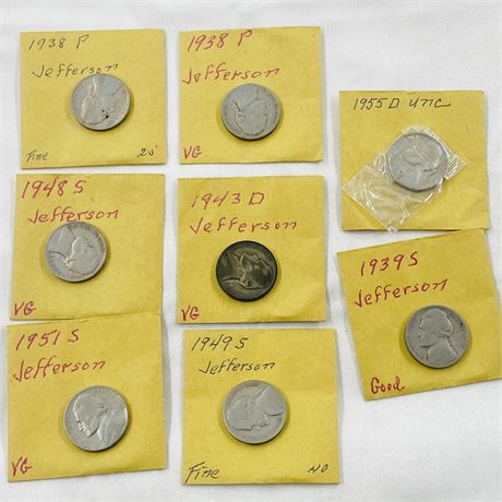 8 Jefferson Nickels