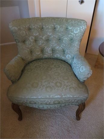 Vintage Late 19 Century Blue Wingback Chair