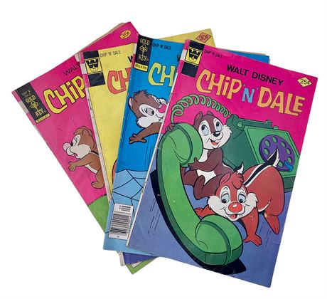 Four 25 cent to 35 cent 1976-1978 Chip n Dale  Comic Books
