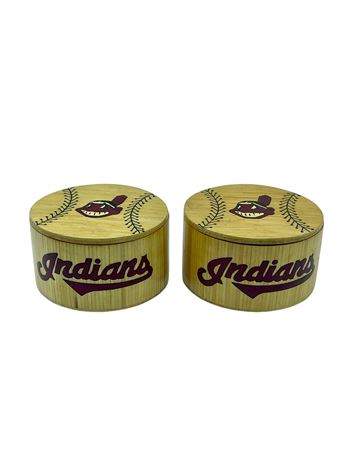 Two (2) Cleveland Indians Trinket Boxes