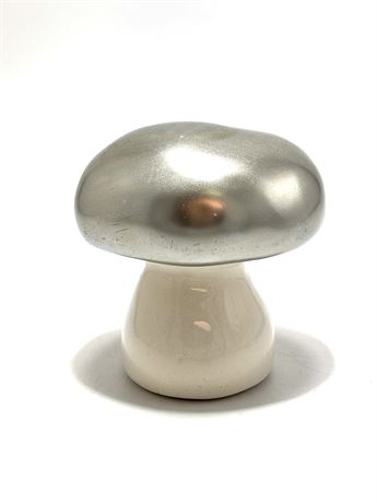 Vtg Ceramic Mushroom Silver Top