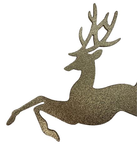 Large 17” Gold Glitter Reindeer Holiday Decoration