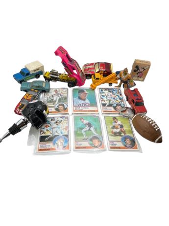 Box slot, Misc, small toys, and baseball card collection
