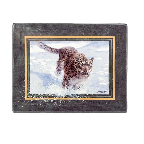 Hadley Collection Vanishing Treasures Snow Leopard Art on Ceramic