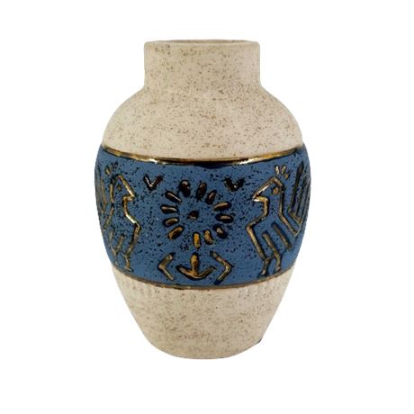 Decorative Ceramic Vase Signed PJ