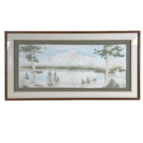 Original "Mountain Lake" Landscape Art by Wells