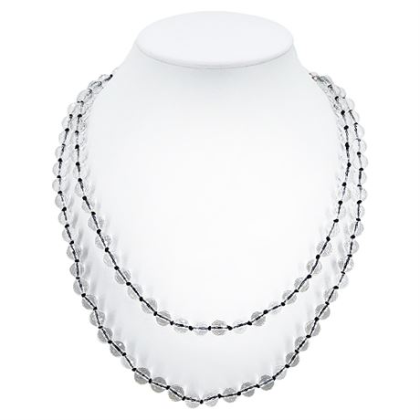 Vintage CHAPAL-ZENRAY Hand Knotted Faceted Crystal Bead Necklace