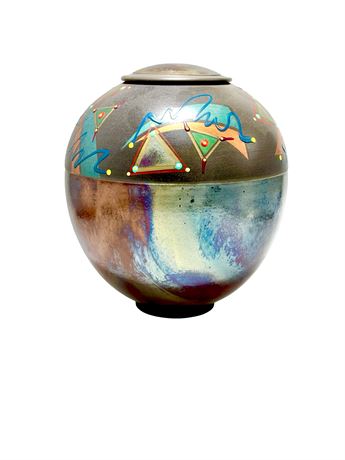Vtg Raku Pottery Vase/Vessel