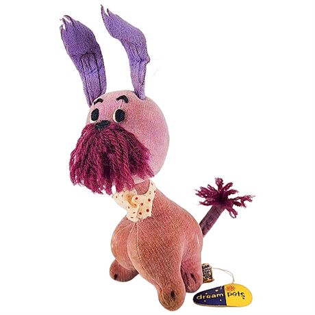 Vintage 60s Dakin Dream Pets "Jiggs" Purple Toy Dog