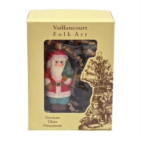 Vaillancourt German Glass Santa Ornament